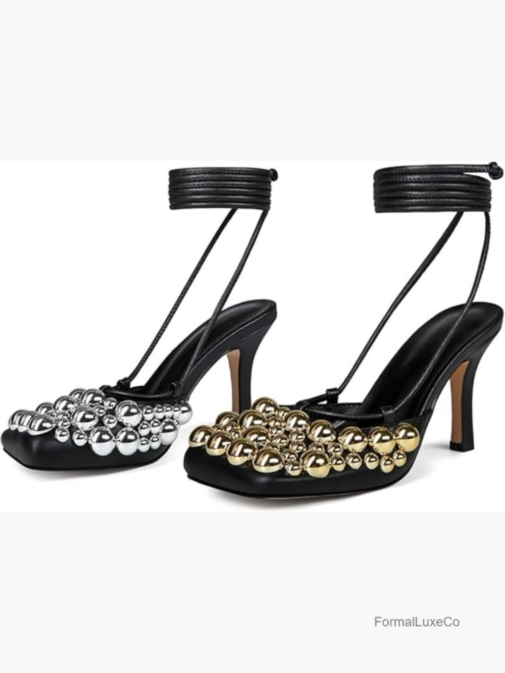 4IN Stiletto Heel Sandals with Pearl Embellishments